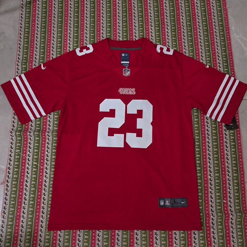 NFL San Francisco 49ers No. 23 McCaffrey Red Jersey